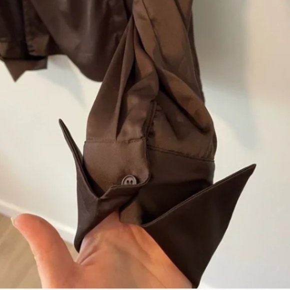 Boston Proper Brown Satin Dress Shirt - Picture 4 of 4